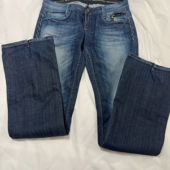 Express Dark Blue Boot Cut Jeans for Women - Picture 3 of 8